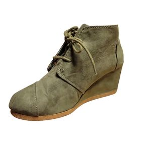 Army Geen Faux Suede Booties